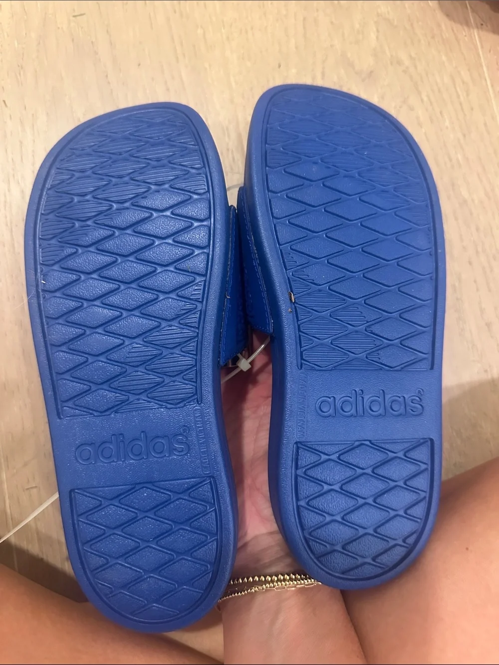 adidas Kids Adilette Slides in Royal Blue with White Logo